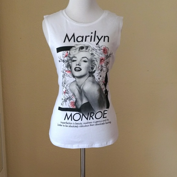 ※NEW※ MARILYN MONROE QUOTE SLEEVELESS TOP -SIZE: L - Picture 5 of 8